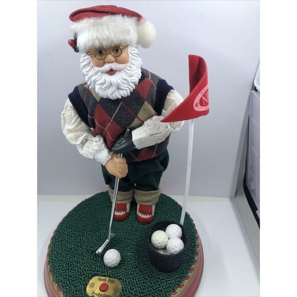 Gemmy Golf Santa Claus North Pole Plays Music. Suppose To Move But Doesn’t - Picture 2 of 8